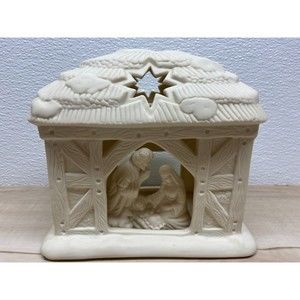 Partylite O Holy Night Candle Holder Ceramic